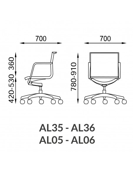 poltrona aluminium al0035 seipo misura