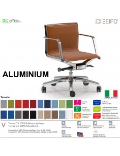 ALUMINIUM AL0036 Poltrona schienale basso braccioli movimento 'BC' Seipo tessuto V CLASS 1IM