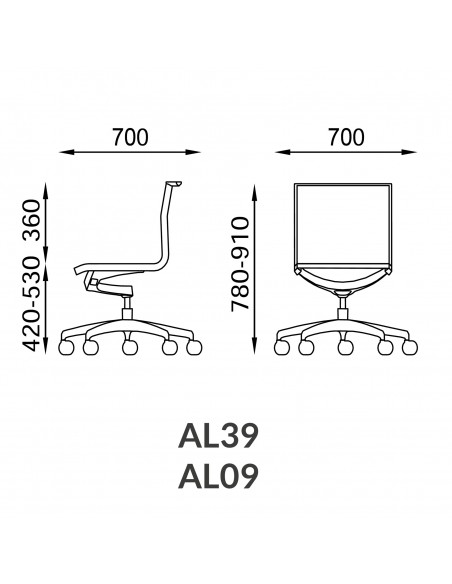 Misure poltrona Aluminium AL0039 SEIPO