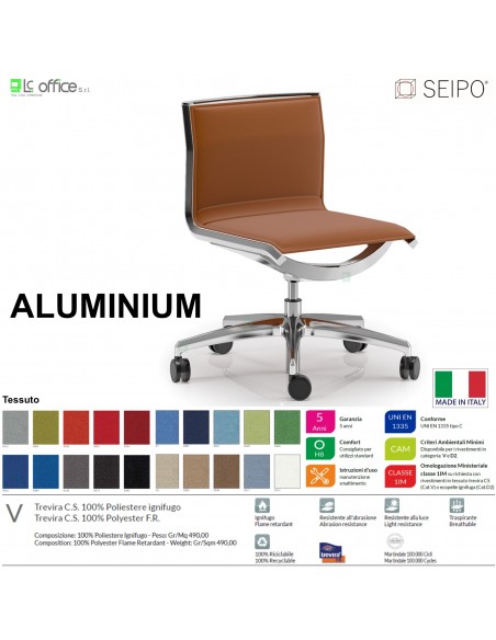 ALUMINIUM AL0039 Poltrona schienale basso movimento 'AC' Seipo tessuto V CLASS 1IM