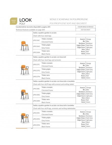 catalogo sedute Look Poly impilabile LP0136C