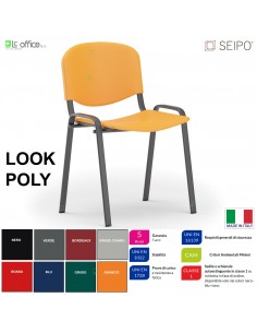 Look Poly LP0136N Sedia impilabile sedile Telaio NERO schienale in prolipropene SEIPO