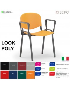 Look Poly LP0137N Sedia impilabile sedile Telaio NERO schienale in prolipropene SEIPO