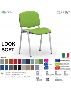 LOOK SOFT L0136G Sedie imbotitte impilabile telaio grigio SEIPO TESSUTO V Class 1 IM