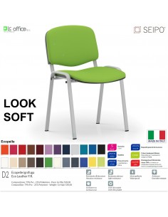 LOOK SOFT L0136G Sedie imbotitte impilabile telaio grigio SEIPO ECOPELLE D2 Class 1 IM