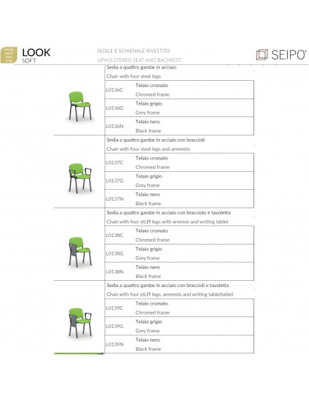 Catalogo sedie Look Soft Seipo