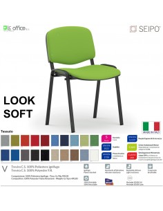 LOOK SOFT L0136N Sedie imbotitte impilabile telaio nero SEIPO TESSUTO V Class 1 IM