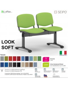 LOOK SOFT L0144N panca 2 posti imbotitte struture grigia SEIPO TESSUTO V Class 1 IM