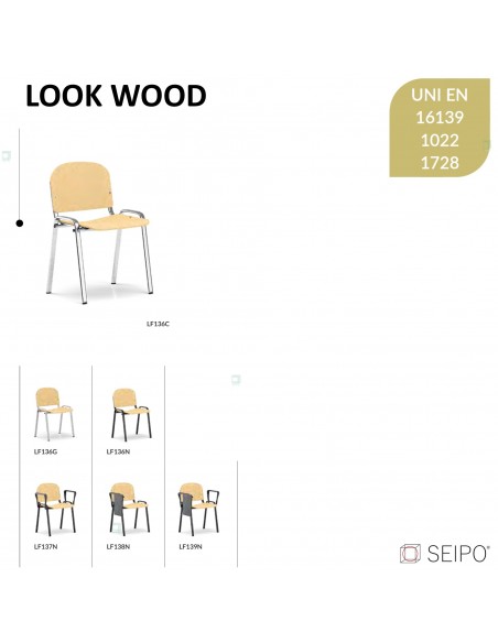 Modelli sedute in faggio in faggio impialbile Look Wood Seipo