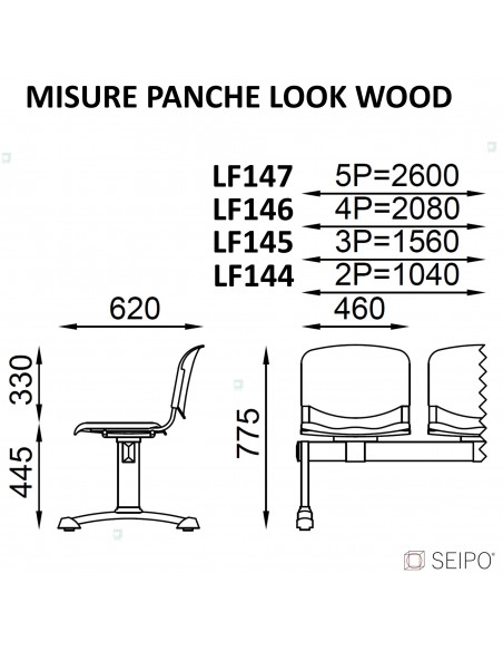 Misure Panche Look Wood Seipo