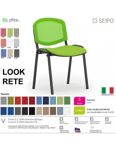 LOOK MESH LR0136N sedia impilabile base nera schienale rete tessuto V SEIPO Class 1 IM