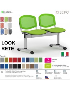 LOOK MESH LR0144G panca strutture grigia schienale in rete tessuto V SEIPO Class 1 IM
