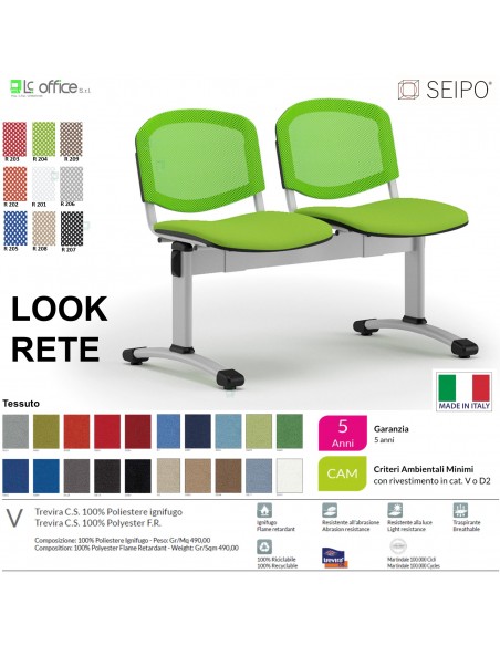 LOOK MESH LR0144G panca strutture grigia schienale in rete tessuto V SEIPO Class 1 IM