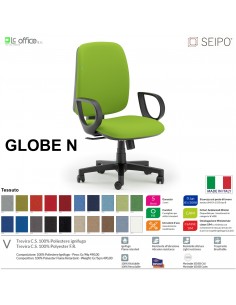 GLOBE G0002 Poltrona operativa Movimento sincronizzato "R2" braccioli chienale Alto SEIPO TESSUTO V