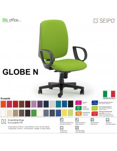 GLOBE G0005 Poltrona operativa Contatto permanente "A2" braccioli chienale basso SEIPO ECOPELLE D2