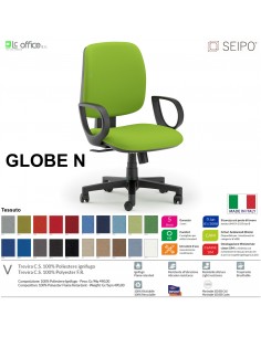 GLOBE G0007 Poltrona operativa Movimento sincronizzato "R4" braccioli schienale basso SEIPO TESSUTO V