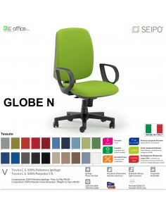 GLOBE G0004 Poltrona operativa Movimento sincronizzato con traslatore "Z" braccioli chienale alto SEIPO TESSUTO V