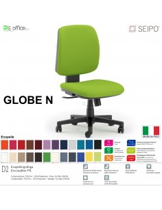 GLOBE G0010 Poltrona operativa Movimento sincronizzato "R2" schienale basso SEIPO ECOPELLE D2