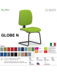 GLOBE G0013 Poltrona visitatore telaio nero senza braccioli schienale basso SEIPO TESSUTO V