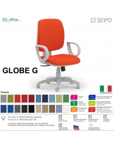 GLOBE G0026 Poltrona operativa Movimento sincronizzato "R2" braccioli schienale basso SEIPO TESSUTO V