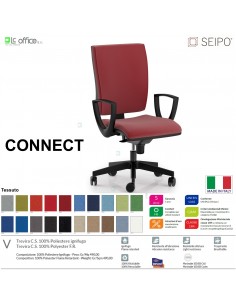 GLOBE CN0050 Poltrona operativa Movimento sincronizzato "R4" braccioli SEIPO TESSUTO V