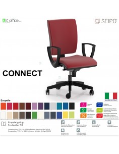 CONNECT CN0053 Poltrona operativa Movimento sincronizzato "R4" braccioli SCHIENALE MEDIO SEIPO ECOPELLE D2