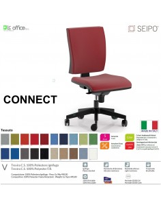 CONNECT CN0056 Poltrona operativa Movimento sincronizzato "R4" SCHIENALE MEDIO SEIPO TESSUTO V