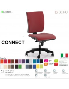 CONNECT CN0056 Poltrona operativa Movimento sincronizzato "R4" SCHIENALE MEDIO SEIPO ECOPELLE D2