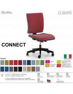 CONNECT CN0058 Poltrona operativa Movimento sincronizzato autobalance "F" SCHIENALE MEDIO SEIPO TESSUTO V
