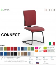 CONNECT CN0059 Poltrona visitatore a slitta SCHIENALE MEDIO SEIPO TESSUTO V