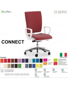 CONNECT bianco CN0071 Movimento sincronizzato con traslatore "Z" braccioli SCHIENALE ALTO SEIPO ECOPELLE D2
