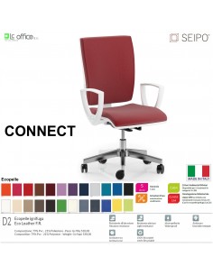 CONNECT bianco CN0072 Movimento sincronizzato autobalance "F" braccioli SCHIENALE ALTO SEIPO ECOPELLE D2