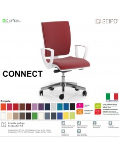 CONNECT bianco CN0074 Movimento sincronizzato con traslatore "Z" braccioli SCHIENALE MEDIO SEIPO ECOPELLE D2