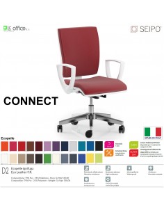 CONNECT bianco CN0075 Movimento sincronizzato autobalance "F" braccioli SCHIENALE MEDIO SEIPO ECOPELLE D2