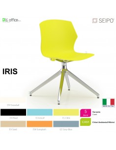IRIS POLY IR0004 Sedia girevole visitatore base quattro gambe alluminio monoscocca SEIPO