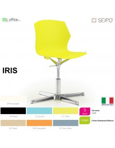 IRIS POLY IR0005 Sedia girevole visitatore base quattro gambe alluminio monoscocca SEIPO