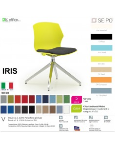 IRIS POLY IR0010 Sedia girevole visitatore base quattro gambe alluminio monoscocca SEIPO TESSUTO V
