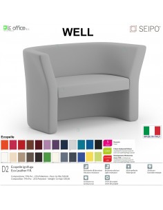 WELL SOFA W0089 Poltrona 2 posti SEIPO ECOPELLE D2 CLASS 1 IM