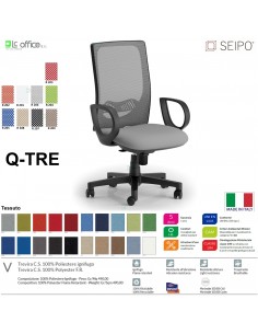 Q-TRE Q0046 Poltrona schienale alto in rete braccioli Movimento sincronizzato "Z" SEIPO TESSUTO V