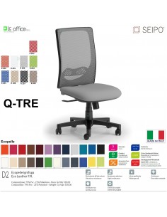 Q-TRE Q0047 Poltrona schienale alto in rete Movimento sincronizzato "R2" SEIPO ECOPELLE D2