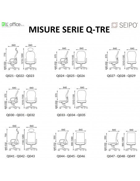 MISURE MODELLO Q-TRE SEIPO