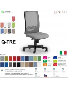 Q-TRE Q0049 Poltrona schienale alto in rete Movimento sincronizzato "Z" SEIPO TESSUTO V