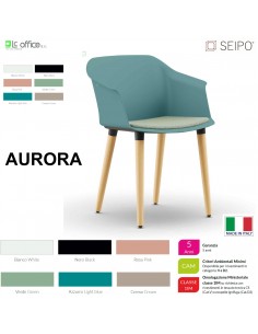 AURORA POLY AP0003 Sedia MONOSCOCCA fissa a quattro gambe in legno SEIPO