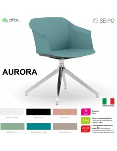 AURORA POLY AP0007 Sedia MONOSCOCCA Sedia girevole a quattro gambe piramidali in alluminio nero con piedini SEIPO