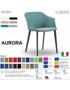 AURORA SOFT AE0001 Sedia MONOSCOCCA fissa a quattro gambe nere SEIPO TESSUTO V