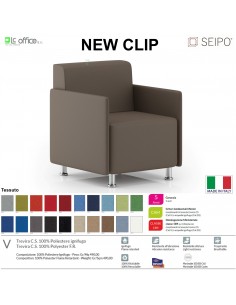 NEWCLIP N00011 Poltrona attesa singolo imbottita Piedini autolivellanti SEIPO tessuto V