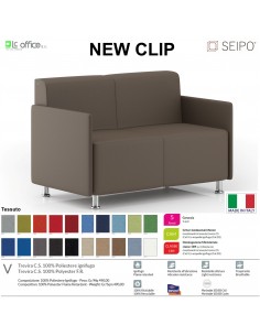 NEWCLIP N00012 Divano 2 posti imbottito Piedini autolivellanti SEIPO tessuto V