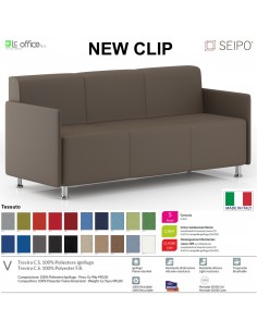 NEWCLIP N00013 Divano 3 posti imbottito Piedini autolivellanti SEIPO tessuto V