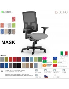 MASK MESH TIPO 1 MK0005 Poltrona schienale alto in rete braccioli Movimento sincronizzato "R4" SEIPO TESSUTO V
