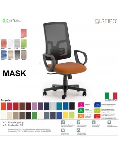 MASK MESH TIPO 2 MK0014 Poltrona schienale alto in rete braccioli Movimento sincronizzato "R2" SEIPO ECOPELLE D2